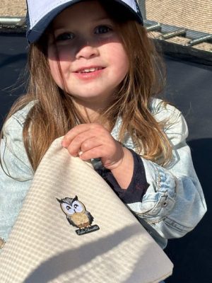 Sac à poignet Luluchouette 100% coton pour enfant modèle Artémis couleur blanche