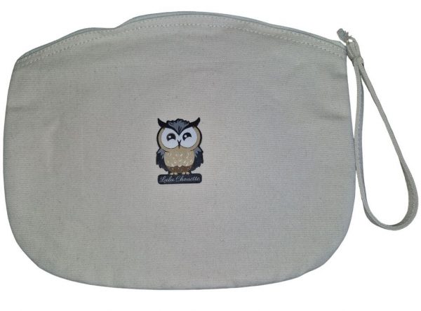 Sac à poignet Lulu Chouette en coton pour enfant modèle Artémis couleur blanche