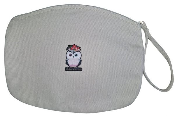 Sac à poignet Luluchouette en coton pour fille modèle Fleur couleur blanche