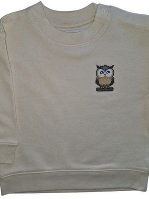 Sweat-shirt à col rond pour bébé marque Luluchouette modèle Artémis couleur blanc