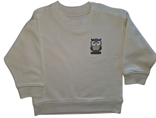 Sweat-shirt à col rond pour bébé marque Luluchouette modèle Artémis couleur blanc