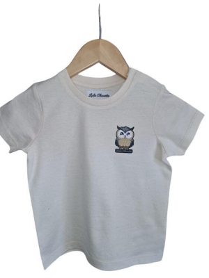 T-shirt pour bébé marque Luluchouette modèle Artémis couleur blanc cassé