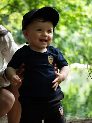 T-shirt pour bébé marque Luluchouette modèle Henry couleur bleu