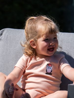 Body à manche courte pour bébé, couleur rose