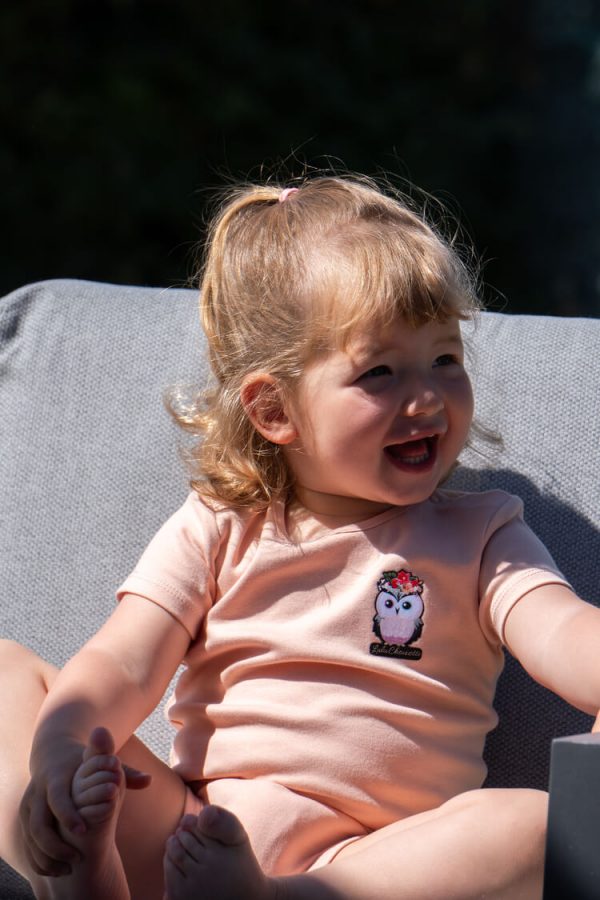 Body à manche courte pour bébé, couleur rose