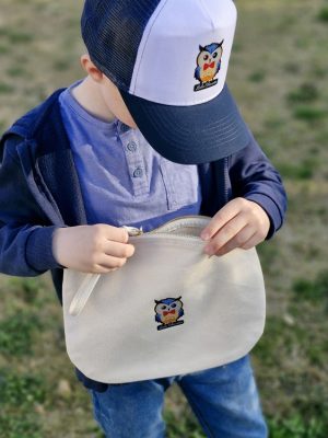 Sac à poignet Luluchouette 100% coton pour enfant modèle Henry couleur blanche