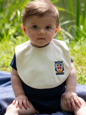 Bavoir pour bébé pour bébé marque Luluchouette modèle Henry couleur blanc