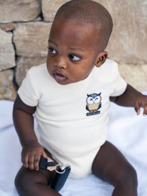 Body à manche courte pour bébé, couleur blanc