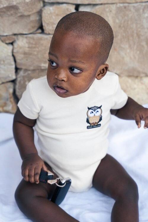 Body à manche courte pour bébé, couleur blanc