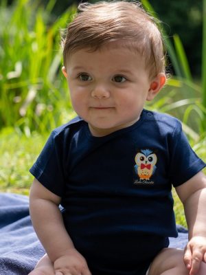 Body à manche courte pour bébé, couleur bleu