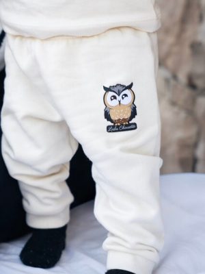 Pantalon de jogging pour bébé marque Luluchouette modèle Artémis couleur blanc