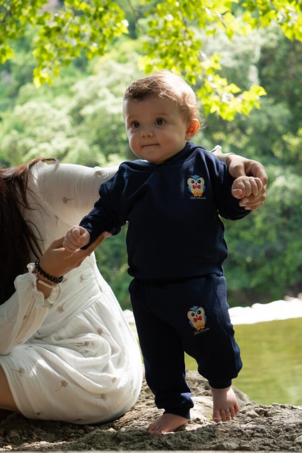 Pantalon de jogging bébé marque Luluchouette modèle Henry couleur bleu