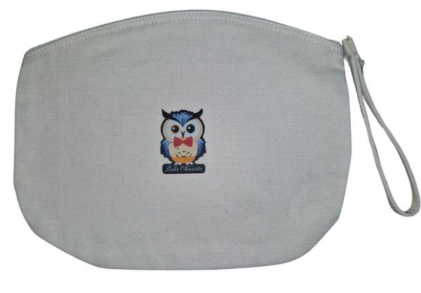 Sac à poignet Lulu Chouette en coton pour garçon modèle Henry couleur blanche