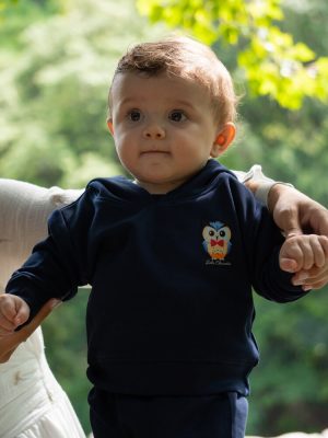 Sweat-shirt à capuche pour bébé marque Luluchouette modèle Henry couleur bleu