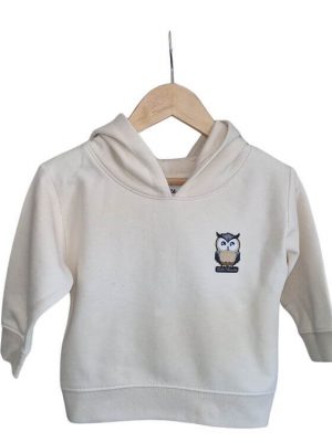 Sweat-shirt à capuche pour bébé marque Luluchouette modèle Artémis couleur blanc cassé