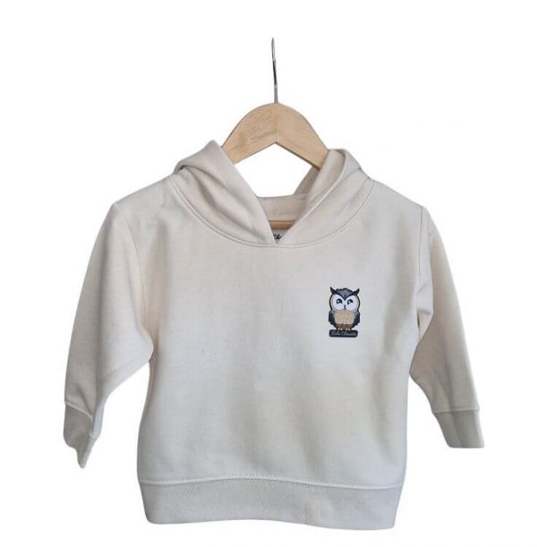 Sweat-shirt à capuche pour bébé marque Luluchouette modèle Artémis couleur blanc cassé
